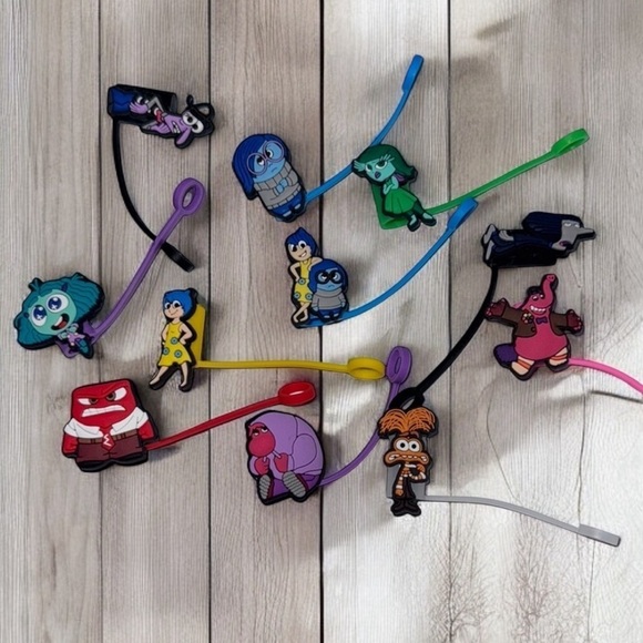 pixar Other - Inside Out 2 Reusable Straw Toppers 11 Piece Set